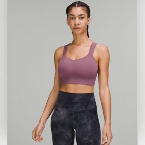 LIKE A CLOUD LONGLINE BRA *LIGHT SUPPORT, D/DD CUP. VINTAGE PLUM. NWOT